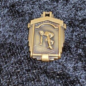 Vintage 1958 brass pendant sports metal 440 Yard Dash Award